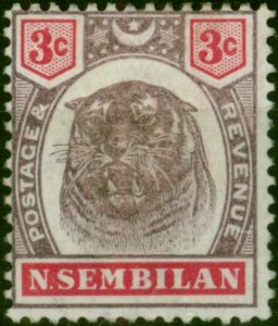 Negri Sembilan 1895 3c Dull Purple & Carmine SG7 Fine MM