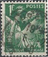 France 377 (used) 1fr Iris, green (1939)