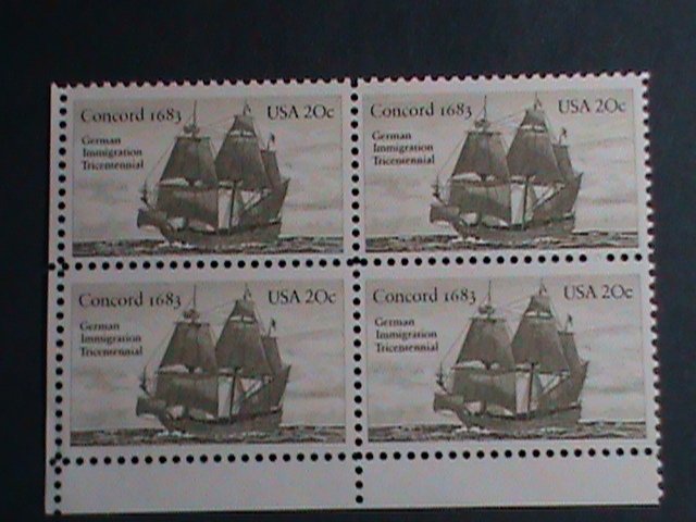 ​UNITED STATES -1983 SC#2040 CONCORD SHIP 1683 MNH BLOCK OF 4 VERY FINE