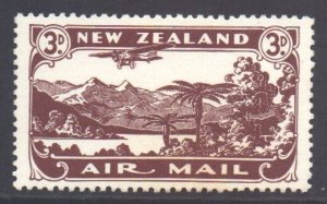 New Zealand Scott C1 - SG548, 1931 Airmail 3d MH*