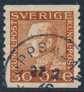 Sweden Scott 179 (Fa 186a), 30ö brown Gustav V, XF Used