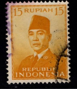 Republic of Indonesia Scott 396 Used President Sukarno stamp
