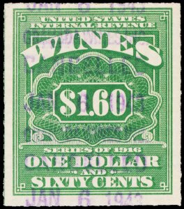 WINE STAMPS RE79 used  CV $275.00 (ID # 109509)