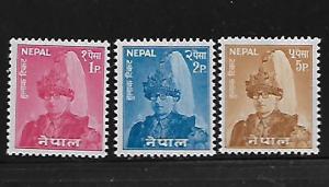 NEPAL 144-146 MISSING 145A MINT HING KING MAHENDRA