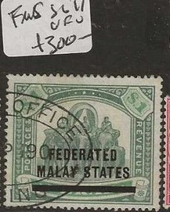 MALAYA FMS   SG11  ELEPHANT  $1.00    VFU      P0720H