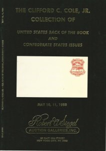 Clifford Cole U.S. Back of the Book, Robert A. Siegel, Sale 693, May 10-11, 1988