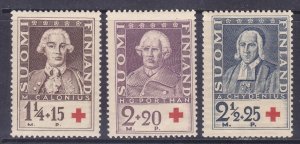 Finland B18-20 MNH 1935 Calonius, Porthan & Anders Chydenius Set VF