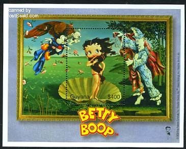Guyana 2000, Betty Boop standing in shell s/s, MNH
