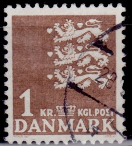 Denmark, 1946-47, Small National Arms, 1kr, sc#297, used