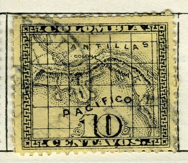 PANAMA; 1887 early Map issue fine used 10c. value