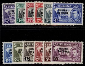 TRISTAN DA CUNHA GVI SG1-12, 1952 complete set, VLH MINT. Cat £140.