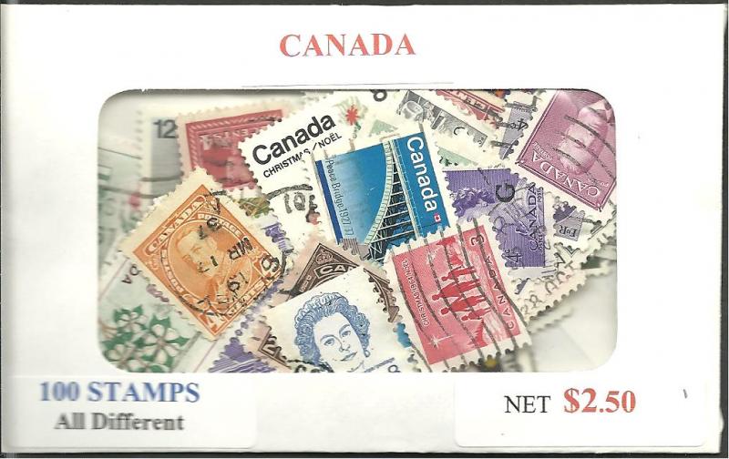 Canada Mix, 100 All Different, Used**-