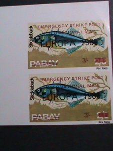 ​PABAY-1969-EUROPA-FISHES-EMERGENCY STRICK - INTERNATIONAL MAIL IMPERF PAIRS