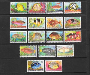 FISH-COCOS ISLANDS #34-50  MNH