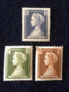 Monaco – 1957 – Three Stamps – SC#’s 391-393 – MNH