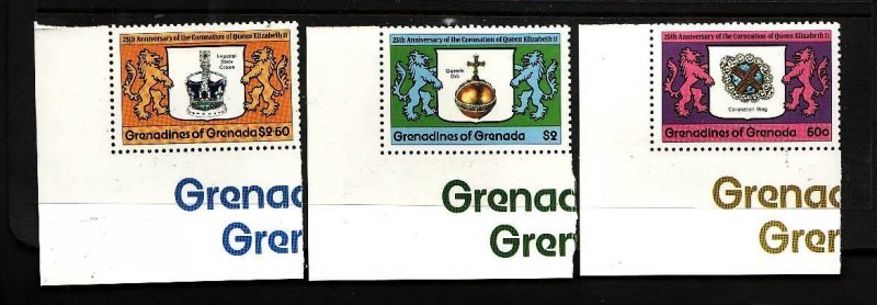 Grenada Grenadines-Sc#270-2-unused NH set-QEII-25th Coronation-1978-