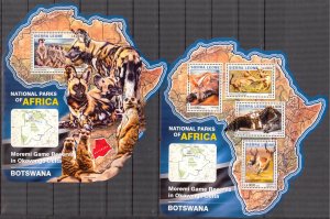 Sierra Leone 2016 National Parks Botswana Animals Birds Sheet + S/S MNH