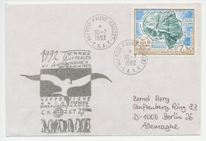 Cover / Postmark / Cachet T.A.A.F 1992 Geophysics - Penguin 