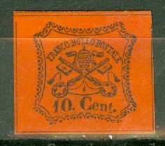 DJ: Italy Roman States 15 unused no gum CV $1900