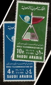 Saudi Arabia #616-7 MH cpl Telecom Day