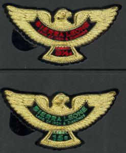 SIERRA LEONE 1967 EAGLE SHAPED GOLD FOIL Airmail Set w AIRLINE AD At Back MH