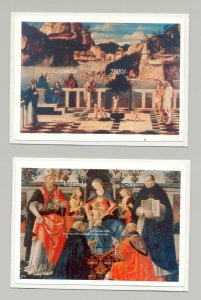 Uganda 1996 Christmas Art 2v S/S Imperf Chromalin Proofs Mounted on Cards