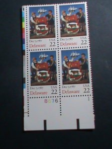 ​UNITED STATES-1987 SC#2336 DELAWARE-MNH PLATE BLOCK OF 4 VERY FINE