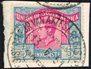 South Africa BF74a 5/- blue and red LANGUAGE ERROR