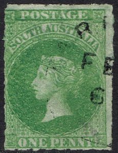 SOUTH AUSTRALIA 1860 QV 1D ROULETTE USED