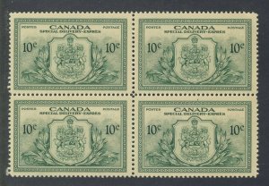 4x Canada Special Delivery Stamps E11-10c Green block MNH VF Guide Value= $30.00