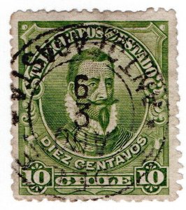 (I.B) Chile Telegraphs : 10c Olive-Green