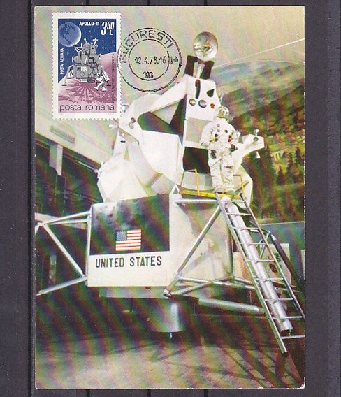 Romania, 1978 issue. Apollo 11 Module, 04/DEC/78 Cancel, Space Max. Type Card. ^