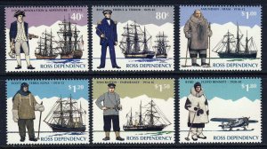 ROSS DEPENDENCY (New Zealand) 1995 Antarctic Explorers Set SG 32 to SG 37 MNH 