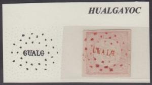 PERU 1862 Sc 12 RED GUALG (HUALGAYOC) DOTS CANCEL Emsing E1 RARE €100.00