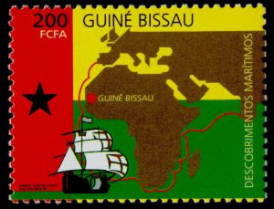 Guinea-Bissau 1003 MNH Maritime Discoveries, Map, Ship