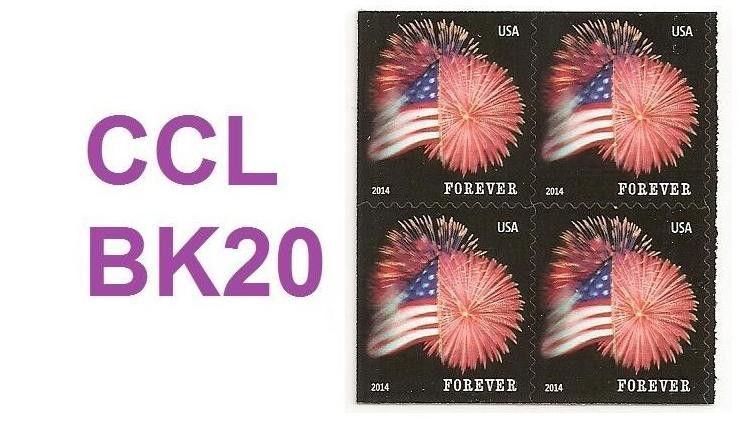 US 4869 Star-Spangled Banner forever block (4 stamps from CCL booklet) MNH 2014