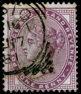 SG170, 1d lilac 14 DOTS, USED. Cat £45.