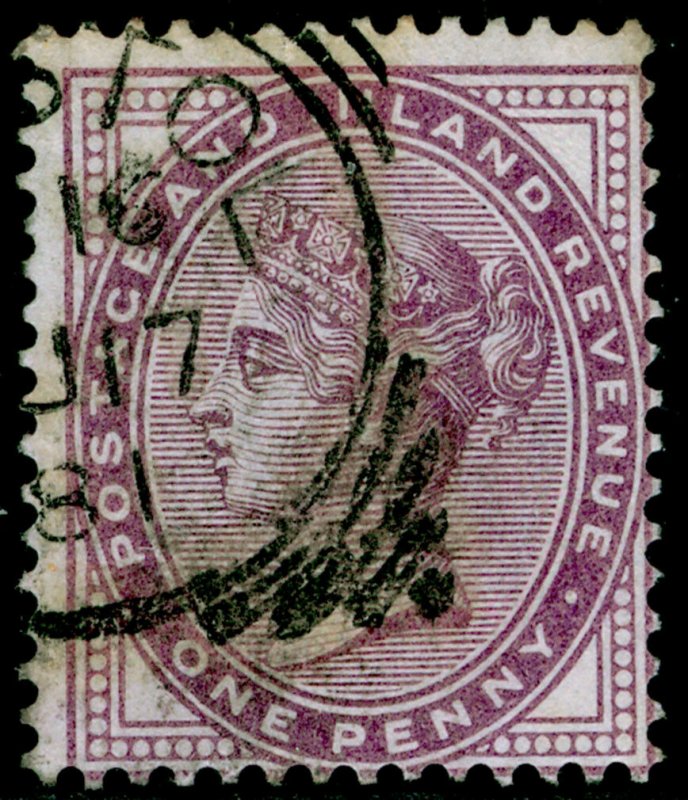 SG170, 1d lilac 14 DOTS, USED. Cat £45.