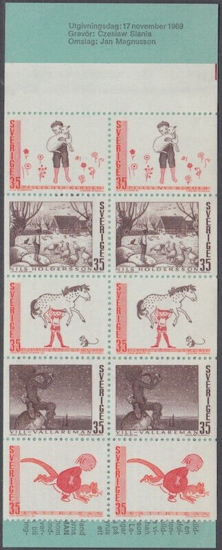 SWEDEN Sc # 841a CPL MNH BOOKLETS of 10, 5 EACH of 2 STAMPS - SWEDISH FAIRYTALES 