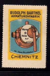 German Advertising Stamp - Rudolph Barthel Armature Factory, Bath Mixing Valves