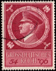 ✔️ GERMANY NAZI REICH 1944 - HITLER ANNIVERSARY - MI. 887 (o) [020.3C14]