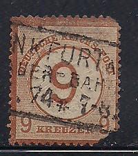 Germany Sc. #28 Used CV $275 Clipped Corner Space Filler