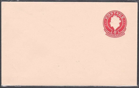 AUSTRALIA QE 4c envelope on cream stock - fine unused......................53772