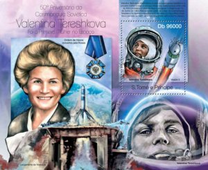 St Thomas - Cosmonaut Tereshkova - Souvenir Sheet - ST13112b