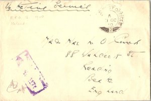 Great Britain Soldier's Free Mail 1940 Field Post Office 2, Reykjavik, Icelan...