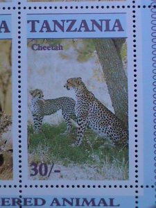 TANZANIA-ENDANGER ANIMALS SPECIES -MNH- S/S-VF  WE SHIP TO WORLD WIDE.