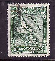 Newfoundland-Sc#163- id7-used 1c Map-1929-31-