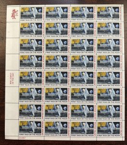 1969 US Air Mail (Scott #C76 Sheet) EFO - Color Shift w/Progressive Moon Dimple