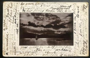 1908 Tasmania Picture Postcard Cover To England Gleam Of Golden Sunset Scene