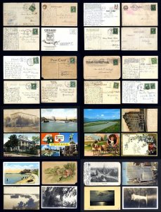 Lot of 16 used Picture Post Cards from various States and locations - Lot # 3